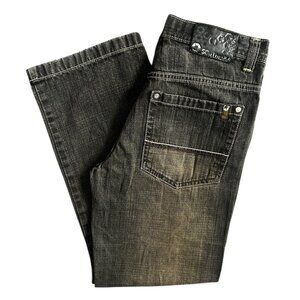 Southpole Jeans Boys Youth 14 Gray Straight Leg Dark Wash Denim  Baggy Y2K
